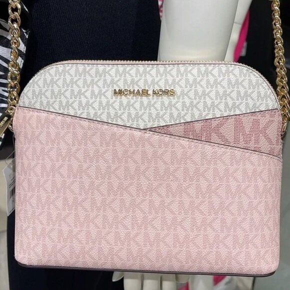 Michael Kors Jet Set Travel Medium Color-Block Crossbody Bag Blush Pink NWT - Picture 3 of 5